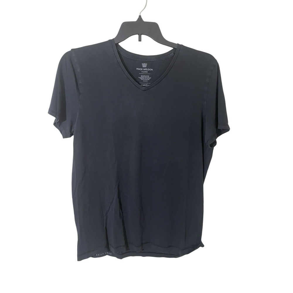 Mack‎ Weldon Shirt Men's XL Black V Neck Tagless Pima Cotton Soft Stretch Tee